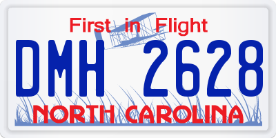 NC license plate DMH2628