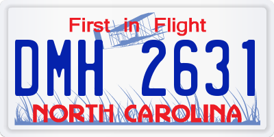 NC license plate DMH2631