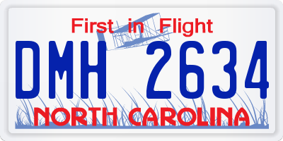 NC license plate DMH2634