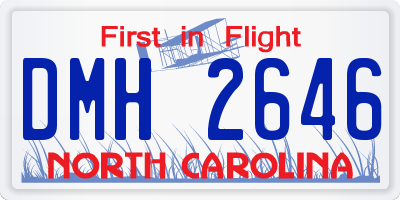 NC license plate DMH2646
