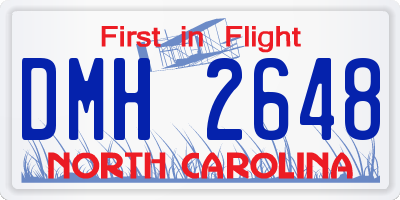 NC license plate DMH2648