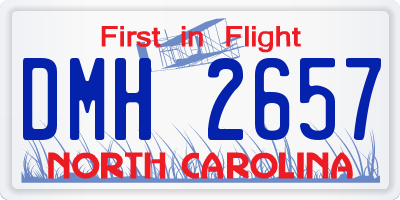 NC license plate DMH2657