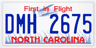 NC license plate DMH2675