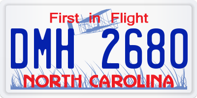 NC license plate DMH2680