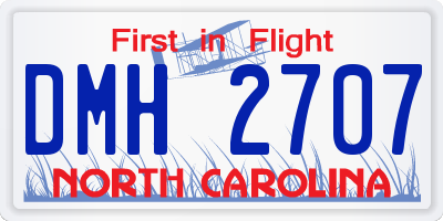 NC license plate DMH2707