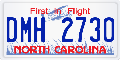 NC license plate DMH2730