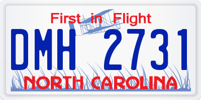 NC license plate DMH2731