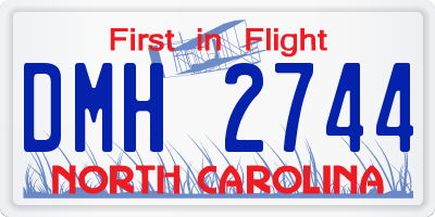 NC license plate DMH2744