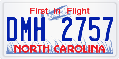 NC license plate DMH2757