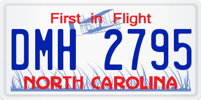 NC license plate DMH2795