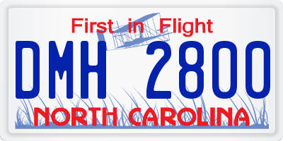 NC license plate DMH2800