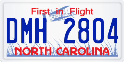 NC license plate DMH2804