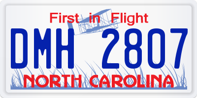 NC license plate DMH2807