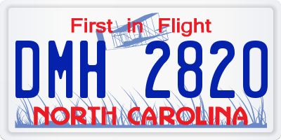 NC license plate DMH2820