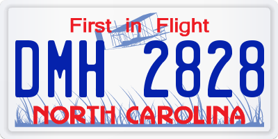 NC license plate DMH2828