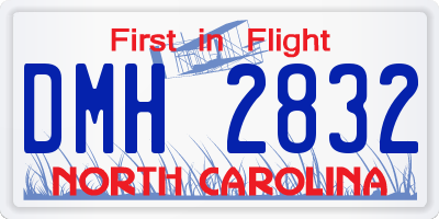 NC license plate DMH2832