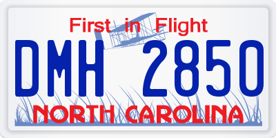 NC license plate DMH2850