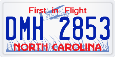 NC license plate DMH2853