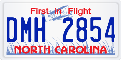 NC license plate DMH2854