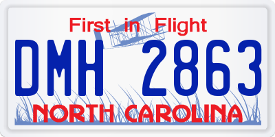 NC license plate DMH2863