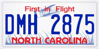 NC license plate DMH2875