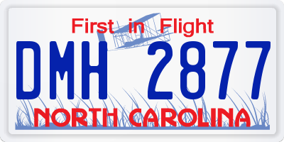 NC license plate DMH2877