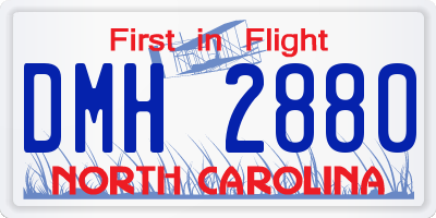 NC license plate DMH2880