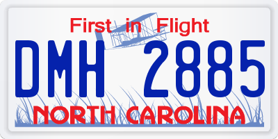 NC license plate DMH2885