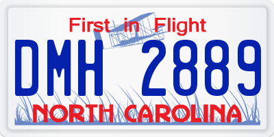 NC license plate DMH2889