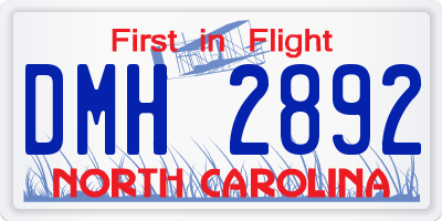 NC license plate DMH2892