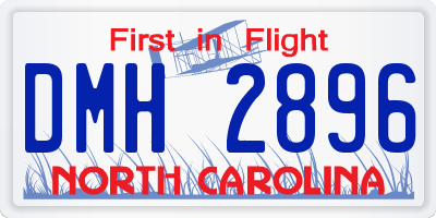 NC license plate DMH2896