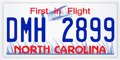 NC license plate DMH2899