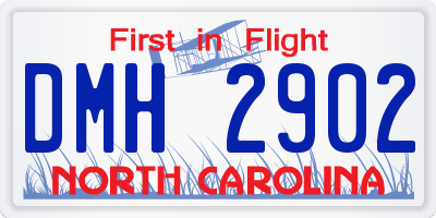 NC license plate DMH2902