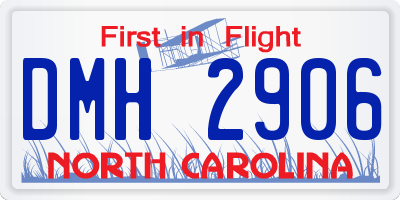 NC license plate DMH2906