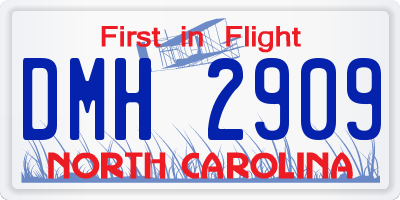 NC license plate DMH2909