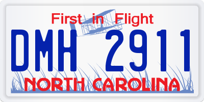 NC license plate DMH2911