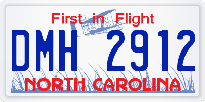 NC license plate DMH2912