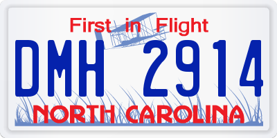 NC license plate DMH2914