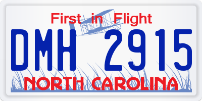 NC license plate DMH2915