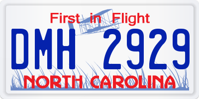 NC license plate DMH2929