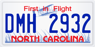 NC license plate DMH2932