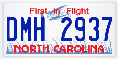 NC license plate DMH2937