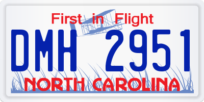 NC license plate DMH2951
