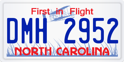 NC license plate DMH2952
