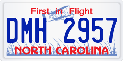 NC license plate DMH2957