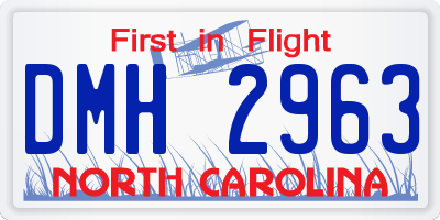 NC license plate DMH2963