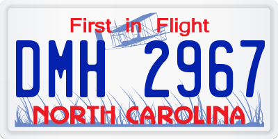 NC license plate DMH2967