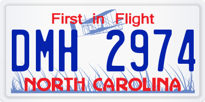 NC license plate DMH2974