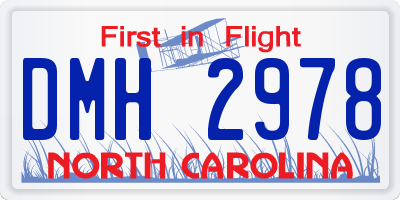 NC license plate DMH2978