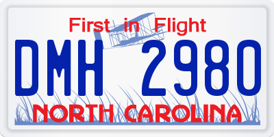 NC license plate DMH2980